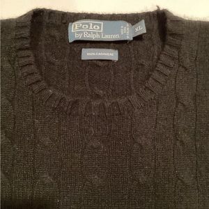 Polo Ralph Lauren Black 100% Cashmere Cable Knit Sweater